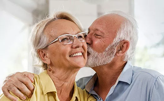 Mature couple showing affection